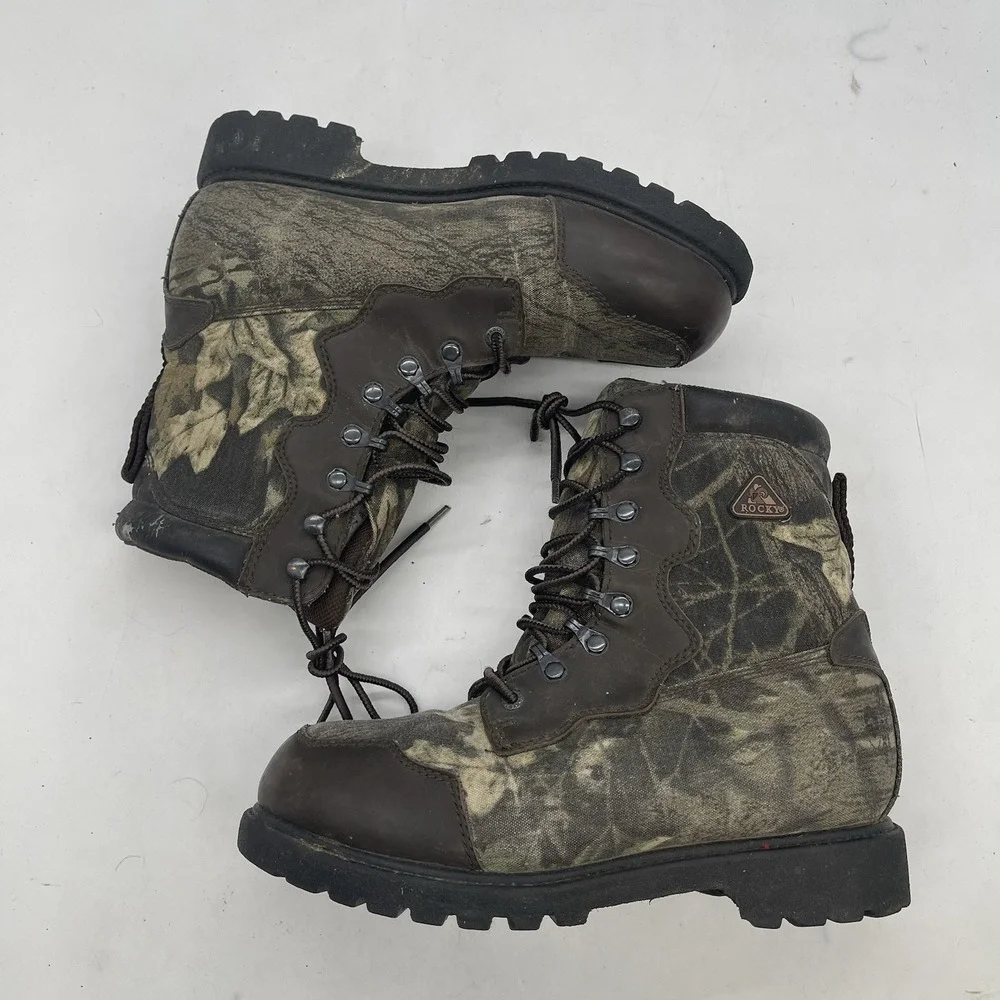 Rocky Thinsulate Boots Mens 6 Camouflage Hunting Hiking Workwear Lace Up